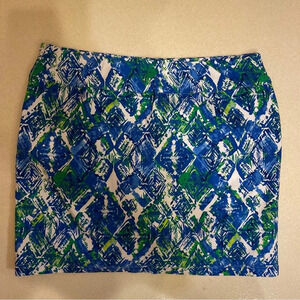 Sara Studio blue & green print skort size XL.